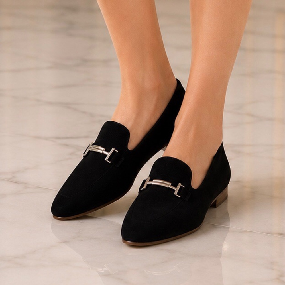 Tod's Black Suede Horsebit Loafers